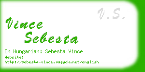 vince sebesta business card